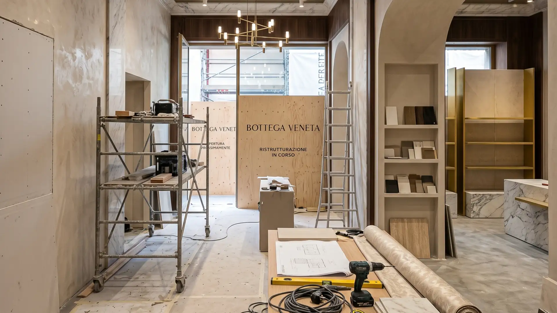 High-end fashion retail material boutique interior space